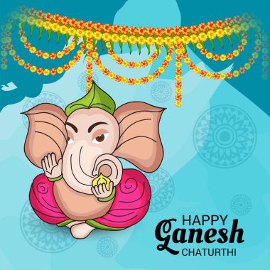 Ganesh Chaturthi kutlama Festivali için vektör çizim yaratıcı kartı, Poster veya başlık sayfası.