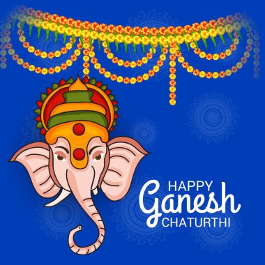 Ganesh Chaturthi kutlama Festivali için vektör çizim yaratıcı kartı, Poster veya başlık sayfası.