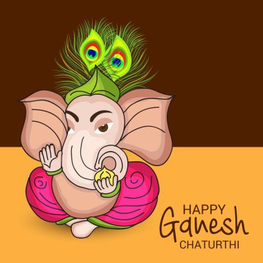 Ganesh Chaturthi kutlama Festivali için vektör çizim yaratıcı kartı, Poster veya başlık sayfası.
