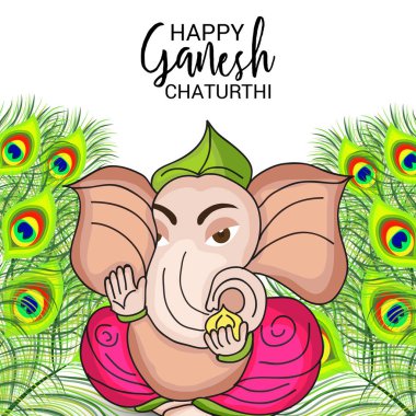 Ganesh Chaturthi kutlama Festivali için vektör çizim yaratıcı kartı, Poster veya başlık sayfası.