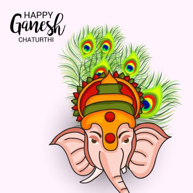 Ganesh Chaturthi kutlama Festivali için vektör çizim yaratıcı kartı, Poster veya başlık sayfası.