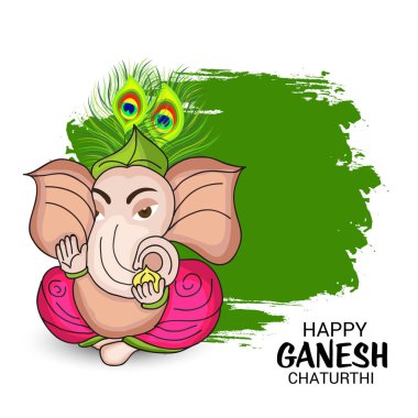 Ganesh Chaturthi kutlama Festivali için vektör çizim yaratıcı kartı, Poster veya başlık sayfası.