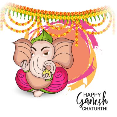 Ganesh Chaturthi kutlama Festivali için vektör çizim yaratıcı kartı, Poster veya başlık sayfası.