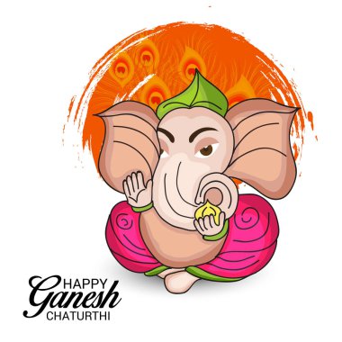 Ganesh Chaturthi kutlama Festivali için vektör çizim yaratıcı kartı, Poster veya başlık sayfası.