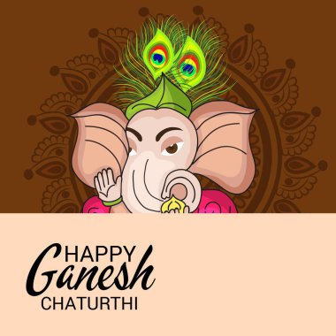 Ganesh Chaturthi kutlama Festivali için vektör çizim yaratıcı kartı, Poster veya başlık sayfası.