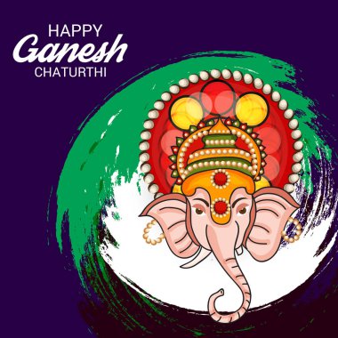 Ganesh Chaturthi kutlama Festivali için vektör çizim yaratıcı kartı, Poster veya başlık sayfası.