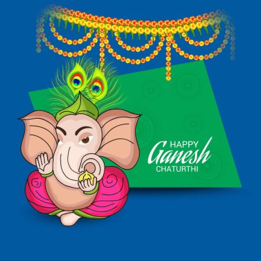 Ganesh Chaturthi kutlama Festivali için vektör çizim yaratıcı kartı, Poster veya başlık sayfası.