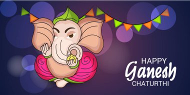 Ganesh Chaturthi kutlama Festivali için vektör çizim yaratıcı kartı, Poster veya başlık sayfası.