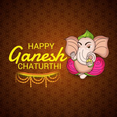 Ganesh Chaturthi kutlama Festivali için vektör çizim yaratıcı kartı, Poster veya başlık sayfası.