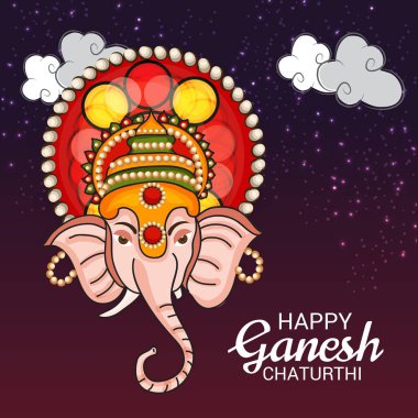 Ganesh Chaturthi kutlama Festivali için vektör çizim yaratıcı kartı, Poster veya başlık sayfası.