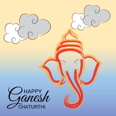 Ganesh Chaturthi kutlama Festivali için vektör çizim yaratıcı kartı, Poster veya başlık sayfası.