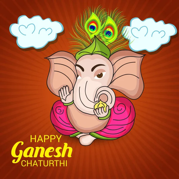 Ganesh Chaturthi kutlama Festivali için vektör çizim yaratıcı kartı, Poster veya başlık sayfası.
