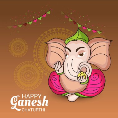 Ganesh Chaturthi kutlama Festivali için vektör çizim yaratıcı kartı, Poster veya başlık sayfası.
