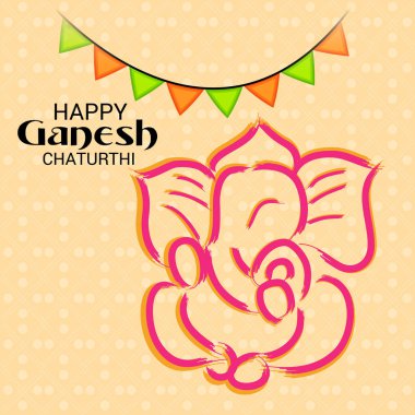 Ganesh Chaturthi kutlama Festivali için vektör çizim yaratıcı kartı, Poster veya başlık sayfası.