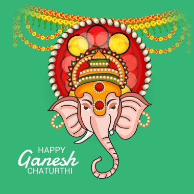 Ganesh Chaturthi kutlama Festivali için vektör çizim yaratıcı kartı, Poster veya başlık sayfası.