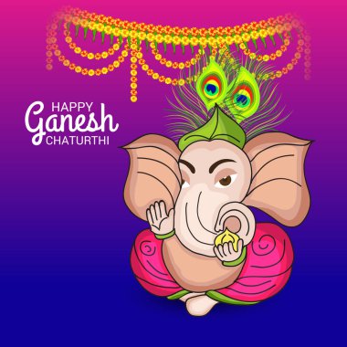 Ganesh Chaturthi kutlama Festivali için vektör çizim yaratıcı kartı, Poster veya başlık sayfası.