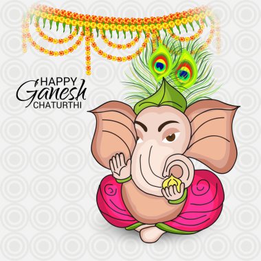 Ganesh Chaturthi kutlama Festivali için vektör çizim yaratıcı kartı, Poster veya başlık sayfası.