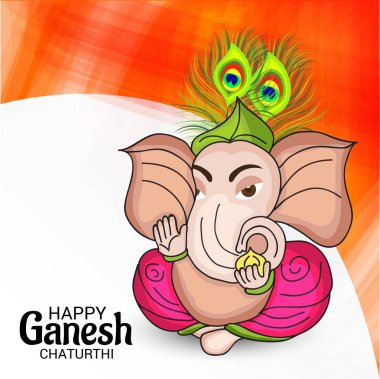 Ganesh Chaturthi kutlama Festivali için vektör çizim yaratıcı kartı, Poster veya başlık sayfası.