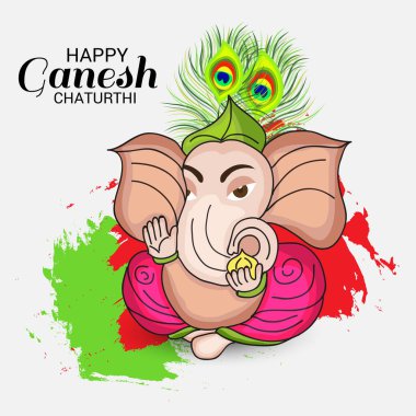 Ganesh Chaturthi kutlama Festivali için vektör çizim yaratıcı kartı, Poster veya başlık sayfası.