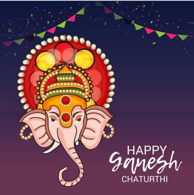Ganesh Chaturthi kutlama Festivali için vektör çizim yaratıcı kartı, Poster veya başlık sayfası.