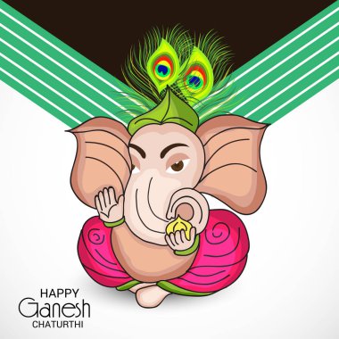 Ganesh Chaturthi kutlama Festivali için vektör çizim yaratıcı kartı, Poster veya başlık sayfası.