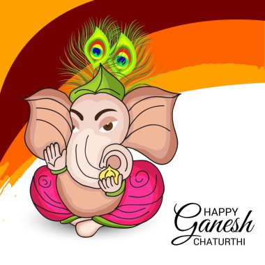 Ganesh Chaturthi kutlama Festivali için vektör çizim yaratıcı kartı, Poster veya başlık sayfası.