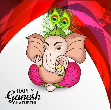 Ganesh Chaturthi kutlama Festivali için vektör çizim yaratıcı kartı, Poster veya başlık sayfası.
