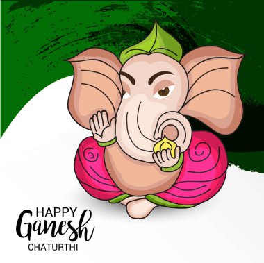 Ganesh Chaturthi kutlama Festivali için vektör çizim yaratıcı kartı, Poster veya başlık sayfası.