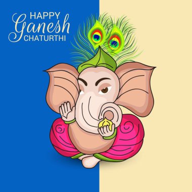Ganesh Chaturthi kutlama Festivali için vektör çizim yaratıcı kartı, Poster veya başlık sayfası.