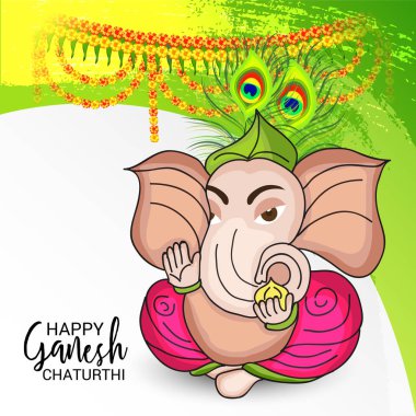 Ganesh Chaturthi kutlama Festivali için vektör çizim yaratıcı kartı, Poster veya başlık sayfası.