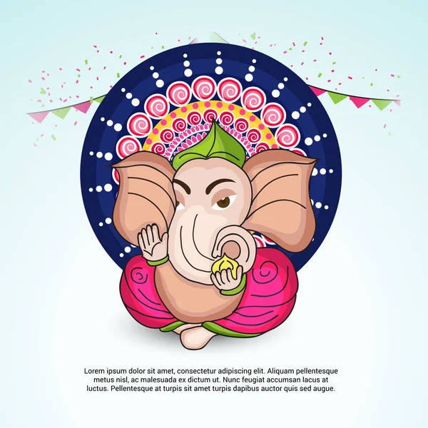 Wektor Ilustracja Karta Creative Plakatu Lub Transparentu Festiwal Ganesh Chaturthi — Wektor stockowy