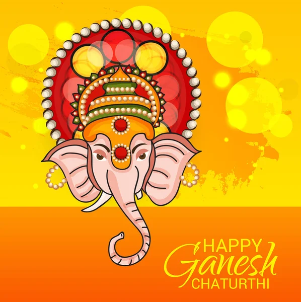 Ilustração Vetorial Cartão Criativo Cartaz Banner Para Celebração Festival Ganesh —  Vetores de Stock