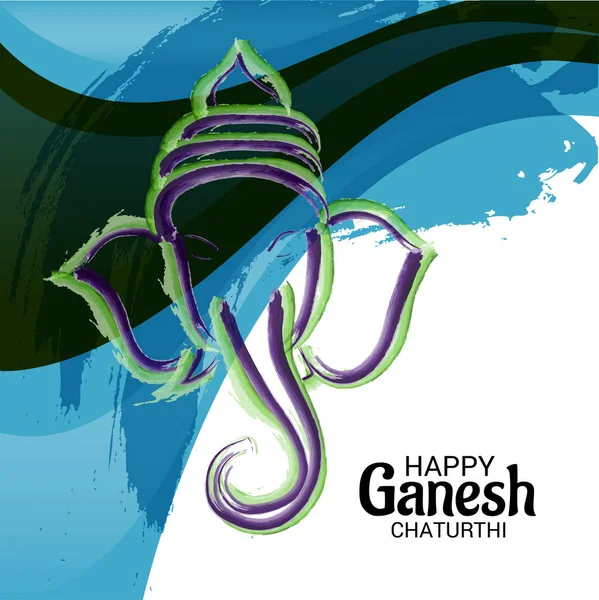Ganesh Chaturthi Kutlama Festivali Için Vektör Çizim Yaratıcı Kartı Poster — Stok Vektör