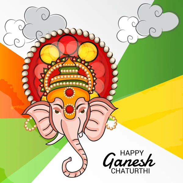 Ilustração Vetorial Cartão Criativo Cartaz Banner Para Celebração Festival Ganesh —  Vetores de Stock