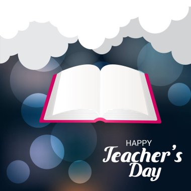 Mutlu öğretmenin gün için bir arka plan vektör çizim.