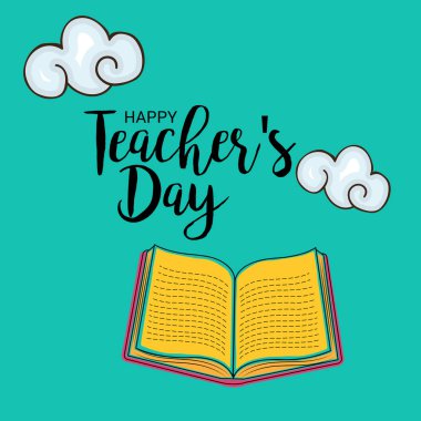 Mutlu öğretmenin gün için bir arka plan vektör çizim.