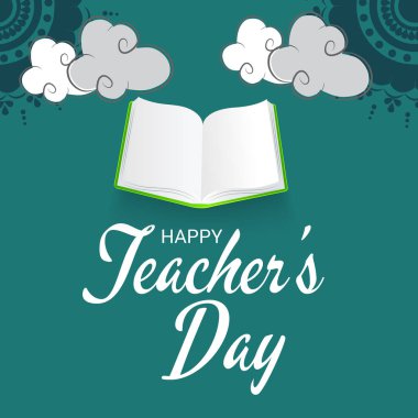 Mutlu öğretmenin gün için bir arka plan vektör çizim.