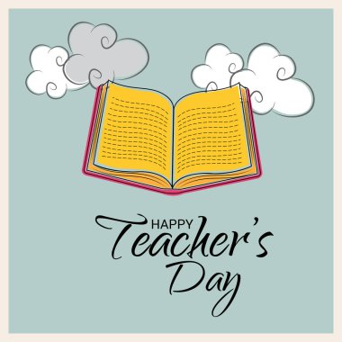 Mutlu öğretmenin gün için bir arka plan vektör çizim.