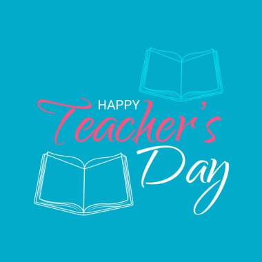 Mutlu öğretmenin gün için bir arka plan vektör çizim.