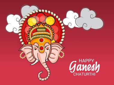 Ganesh Chaturthi kutlama Festivali için vektör çizim yaratıcı kartı, Poster veya başlık sayfası.