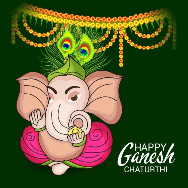 Ganesh Chaturthi kutlama Festivali için vektör çizim yaratıcı kartı, Poster veya başlık sayfası.