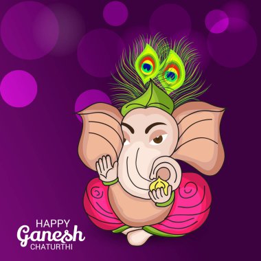 Ganesh Chaturthi kutlama Festivali için vektör çizim yaratıcı kartı, Poster veya başlık sayfası.