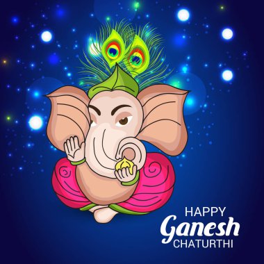 Ganesh Chaturthi kutlama Festivali için vektör çizim yaratıcı kartı, Poster veya başlık sayfası.