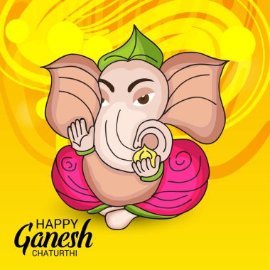 Ganesh Chaturthi kutlama Festivali için vektör çizim yaratıcı kartı, Poster veya başlık sayfası.
