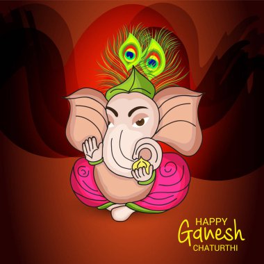 Ganesh Chaturthi kutlama Festivali için vektör çizim yaratıcı kartı, Poster veya başlık sayfası.