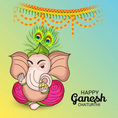 Ganesh Chaturthi kutlama Festivali için vektör çizim yaratıcı kartı, Poster veya başlık sayfası.