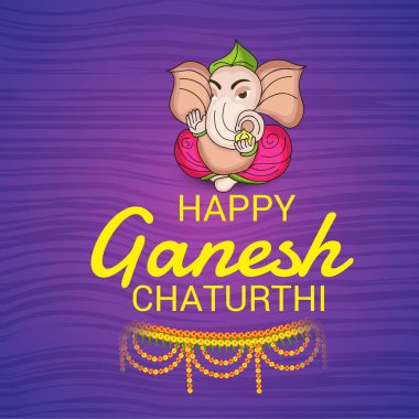 Ganesh Chaturthi kutlama Festivali için vektör çizim yaratıcı kartı, Poster veya başlık sayfası.
