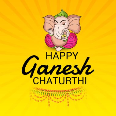 Ganesh Chaturthi kutlama Festivali için vektör çizim yaratıcı kartı, Poster veya başlık sayfası.