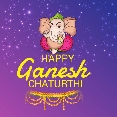 Ganesh Chaturthi kutlama Festivali için vektör çizim yaratıcı kartı, Poster veya başlık sayfası.