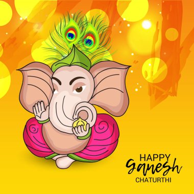 Ganesh Chaturthi kutlama Festivali için vektör çizim yaratıcı kartı, Poster veya başlık sayfası.